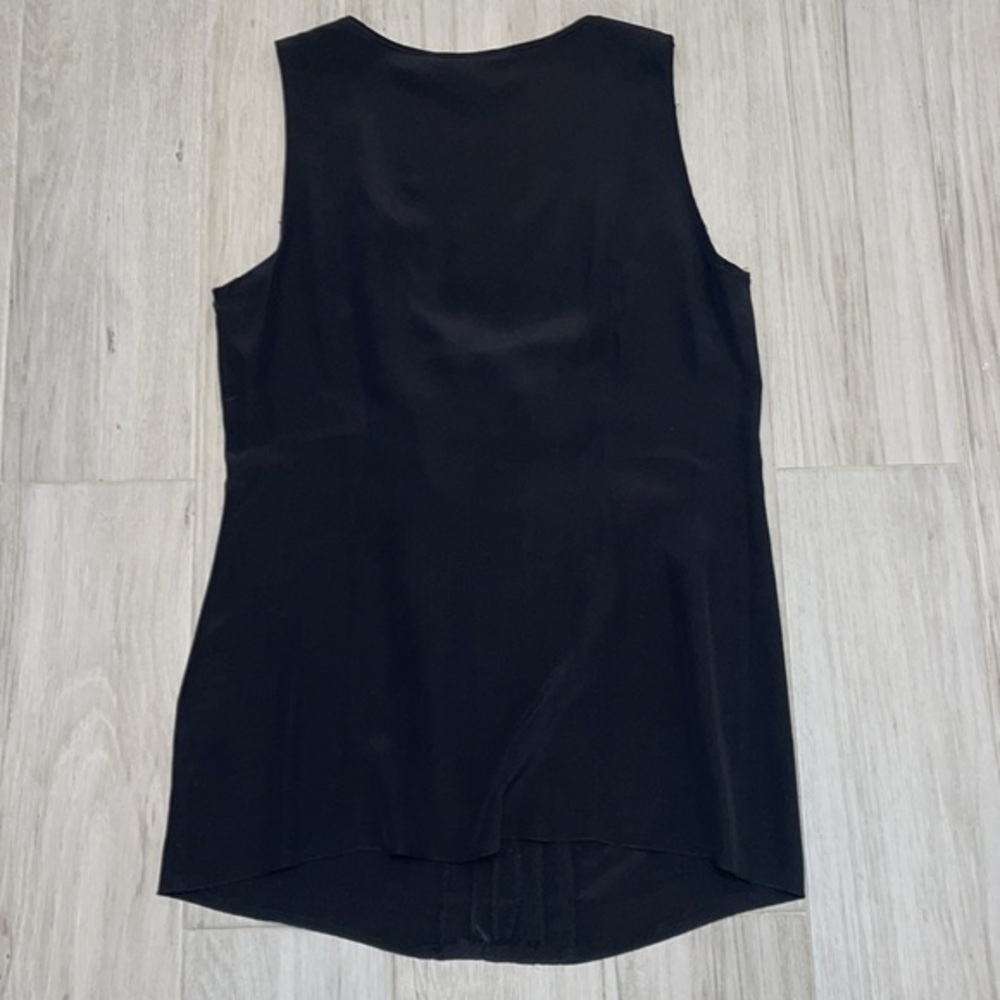 Tory Burch Black Ruffle V-Neck Sleeveless Tunic - Picture 7 of 8